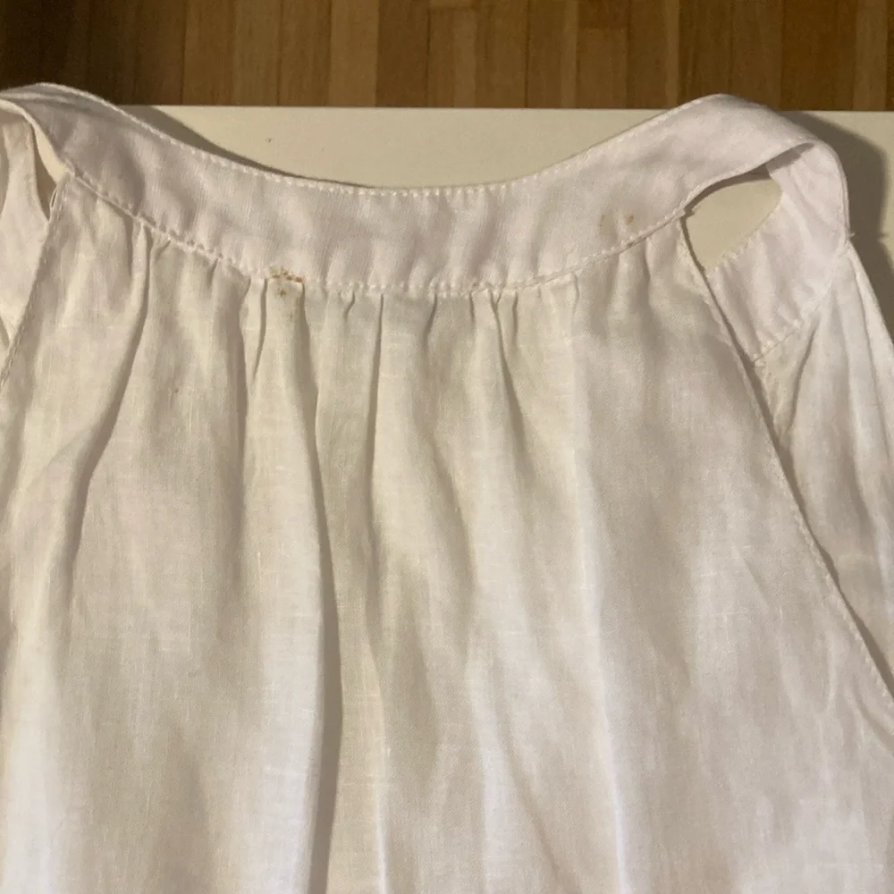 Maven West White Linen Sleeveless Lace Inset Dress Small - Picture 9 of 9